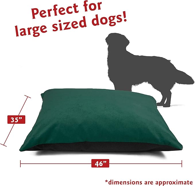 Majestic Pet Rectangle Large Dog Bed Washable – Non Slip Comfy Pet Bed – Dog Crate Bed Super Value Pillow Dog Bed – Dog Kennel Bed for Sleeping 46 x 35 Inch