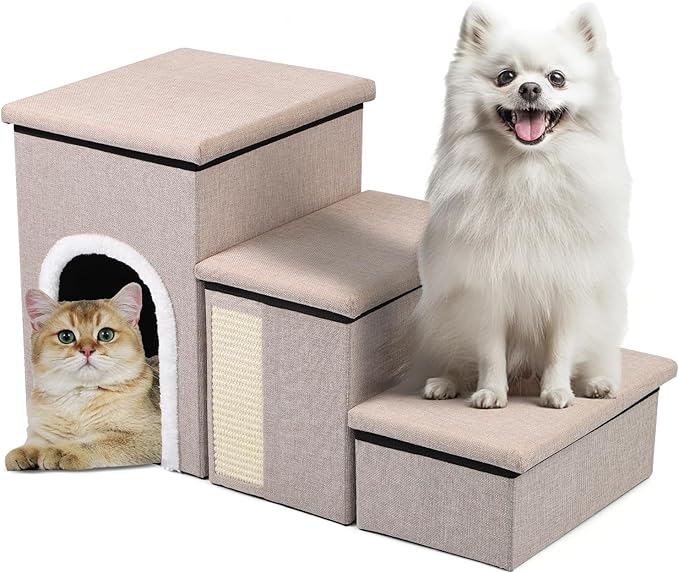 Dog Steps for Bed and Couch 4 in 1 Foldable 180LBS, Pet