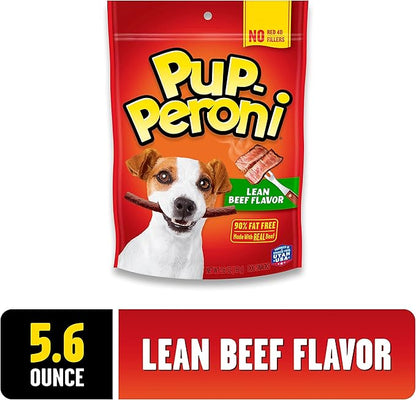 Pup-Peroni Dog Treats, Lean Beef Flavor, 5.6 Ounce (Pack of 8), Made with Real Beef, 90% Fat Free