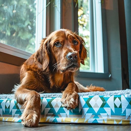 Wilderdog Orthopedic Memory Foam Dog Bed for Weightless, Full-Body Relaxation Featuring 2-Layer Premium Foam Core with Washable Sherpa Fleece Cover and Waterproof Liner and Textured Non-Slip Bottom