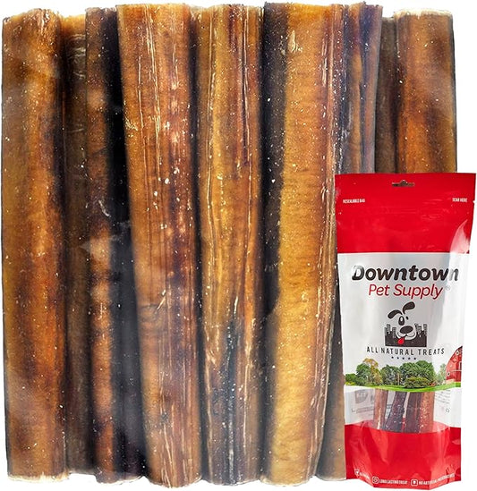 Downtown Pet Supply USA Sourced 6", 8 Oz. Jumbo Bully Sticks for Large Dogs - Rawhide Free Dog Chews Long Lasting and Non-Splintering - Single Ingredient, Low Odor Bully Sticks for Medium Dogs