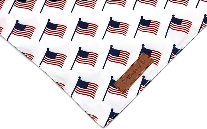 Realeaf American Flag Dog Bandanas 2 Pack 4th of