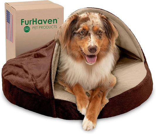 Furhaven 26" Round Orthopedic Dog Bed for Medium/Small Dogs w/ Removable Washable Cover 30 lbs 26-inch