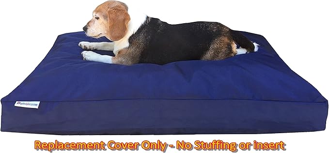 Dogbed4less Medium Large 1680 Ballistic Heavy Duty Dog Pet Bed External Zipper Duvet Cover - Replacement cover only, 37X27X4 Inches, Navy Blue