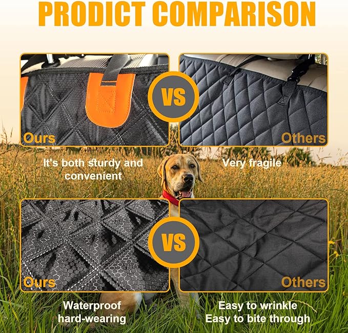 Dog Car Seat Cover for Back Seat 100% Waterproof