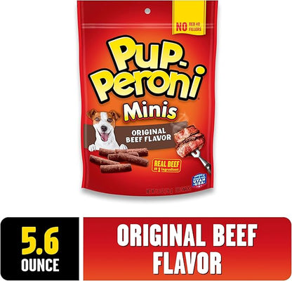 Pup-Peroni Mini Dog Treats, Original Beef Flavor, 5.6 Ounce (Pack of 8), Made with Real Beef