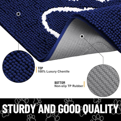 smiry Dog Door Mat for Muddy Paws (24x16 Inches,