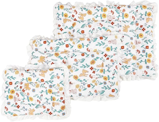 Floral Dog Dog Bed Mat Plush Kennel Pad