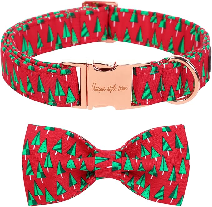 Unique style paws Christmas Dog Collar with Bow