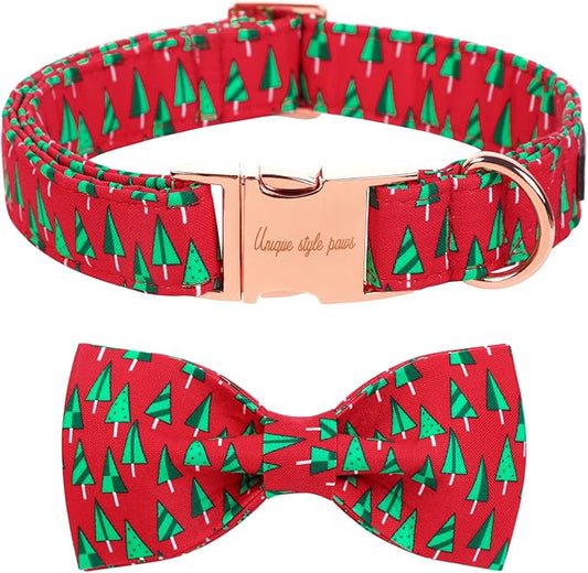 Unique style paws Christmas Dog Collar with Bow