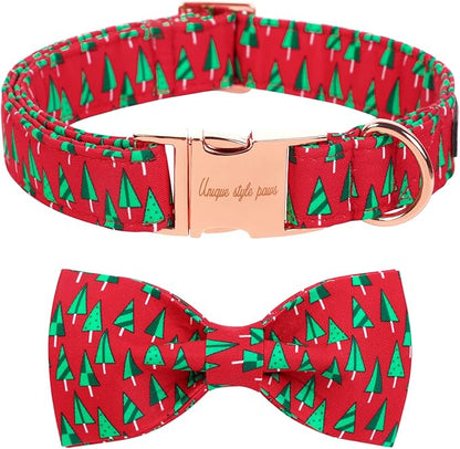 Unique style paws Christmas Dog Collar with Bow
