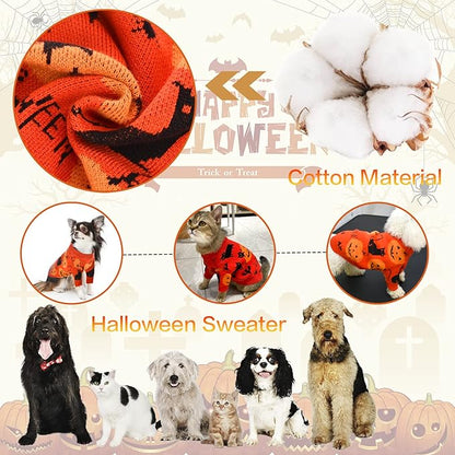 Halloween Sweater Costume for Dogs Cat Pumpkin Knitwear