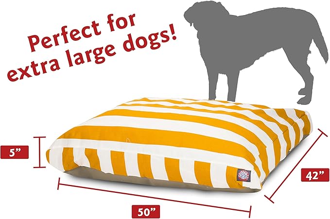 Majestic Pet Rectangle Large Dog Bed Washable – Non Slip Comfy Pet Bed – Dog Crate Bed with Removable Washable Cover – Dog Kennel Bed for Sleeping 50x42x5 Inch
