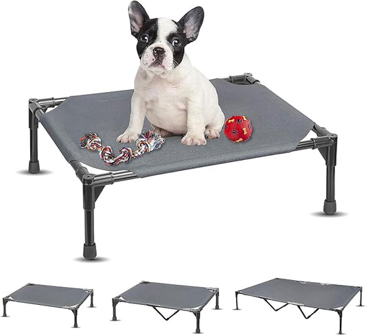 Elevated Dog Bed Raised Dog Bed Cot Bed Small Medium Large Dogs Outdoor Cooling Dog Bed Pet Cat Bed Breathable Mesh Washable (Small 22''L x 17''W)