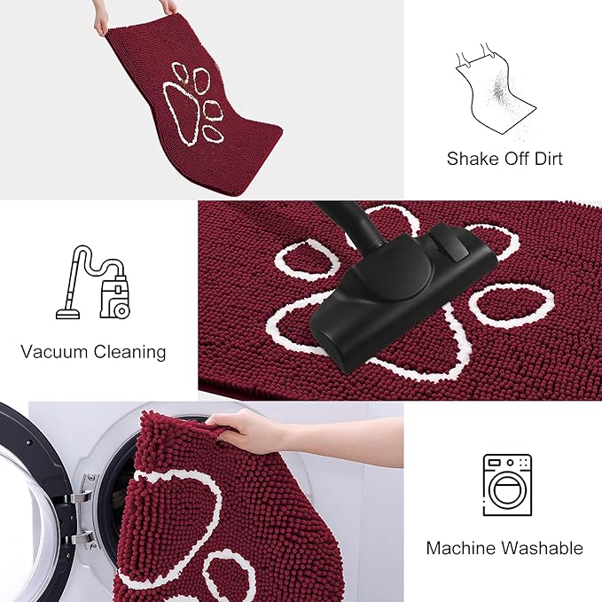 smiry Dog Door Mat for Muddy Paws (30x20 Inches,