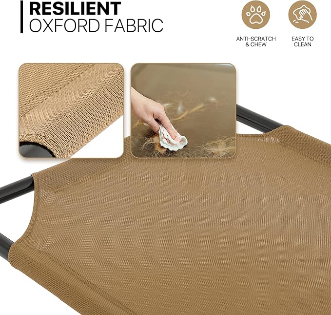 MoNiBloom Elevated Dog Bed Cooling Raised Ped Bed Portable Dog Cot for Camping or Beach 35 Inches