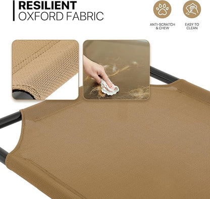 MoNiBloom Elevated Dog Bed Cooling Raised Ped Bed Portable Dog Cot for Camping or Beach 35 Inches