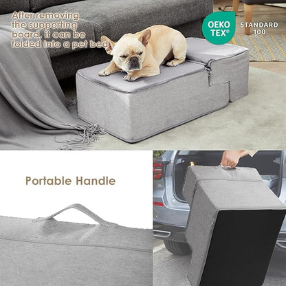 EHEYCIGA Dog Stairs for Bed 18”H 4-Step Dog