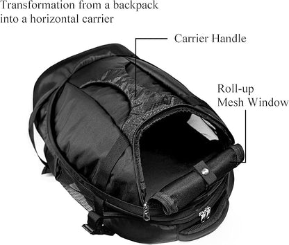 Large Pet Backpack Dog Backpack for Most Dog Sizes Travel&Hiking Pet Carrier Backpack with Safety leash large Ventilations Double-layer Structure (BLACK)