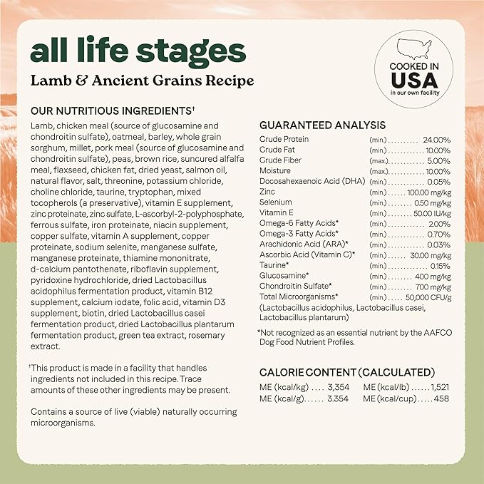 Canidae All Life Stages Real Lamb & Ancient Grains Recipe – High Protein Premium Dry Dog Food for All Ages, Breeds, and Sizes– 5 lbs.