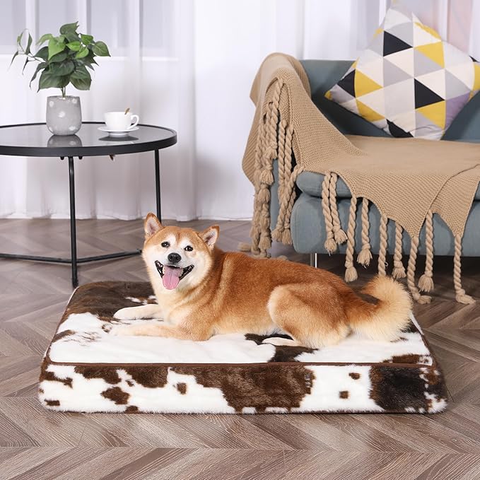 Bedfolks 4" Thick Orthopedic Dog Bed for Large Dogs