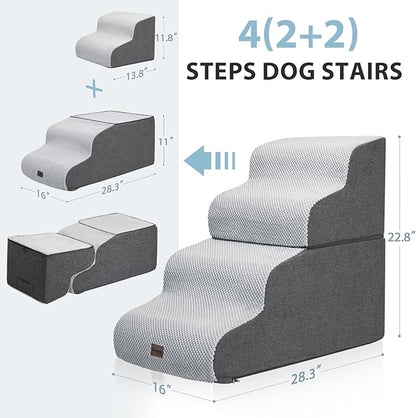 Dog Stairs for High Beds 4-Step Dog