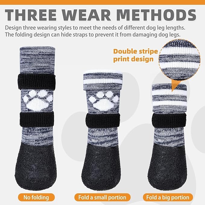 KOOLTAIL Anti Slip Dog Socks to Prevent Licking Paws for Hot/Clod Pavement