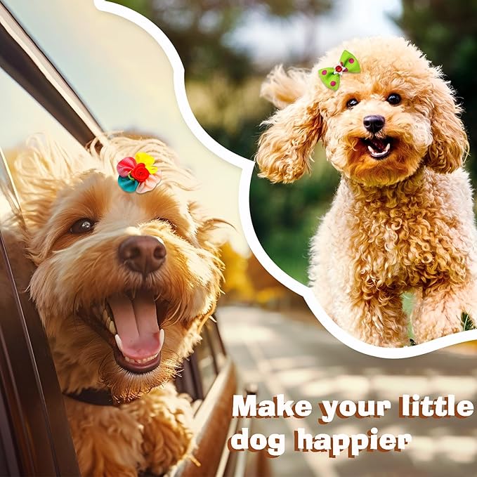 60pcs Dog Hair Bows 30 Beautiful