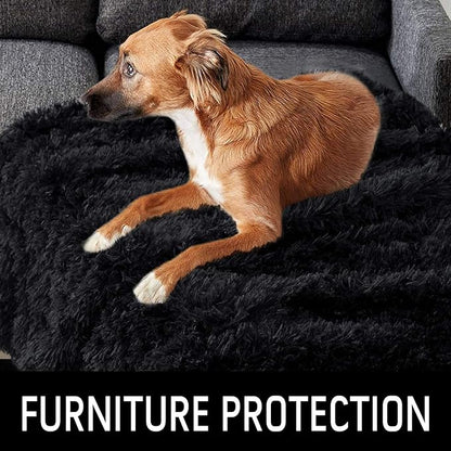 LOCHAS Luxury Fluffy Dog Blanket 40''x60'' Black