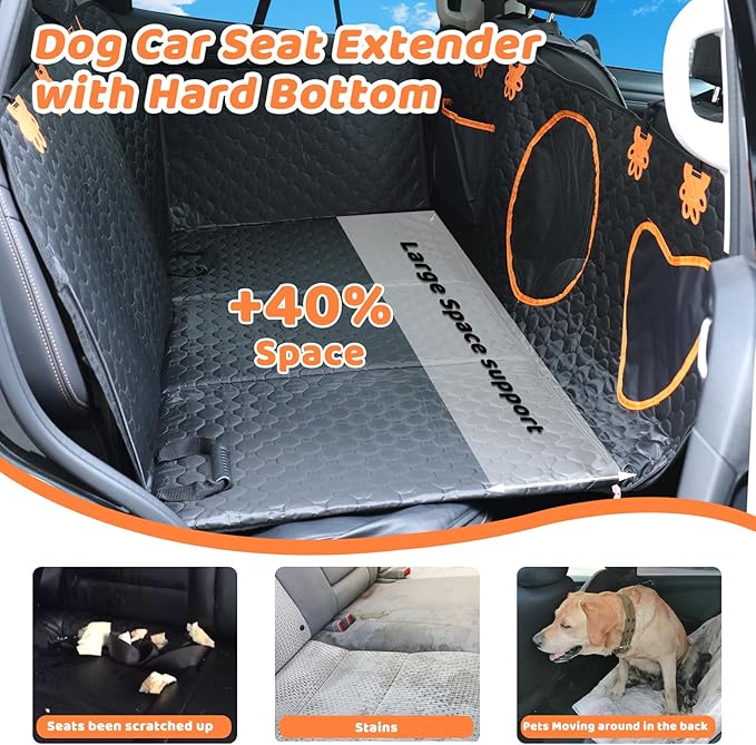 Back Seat Extender for Dogs 600D Anti-Scracth ,100%Waterproof Dog