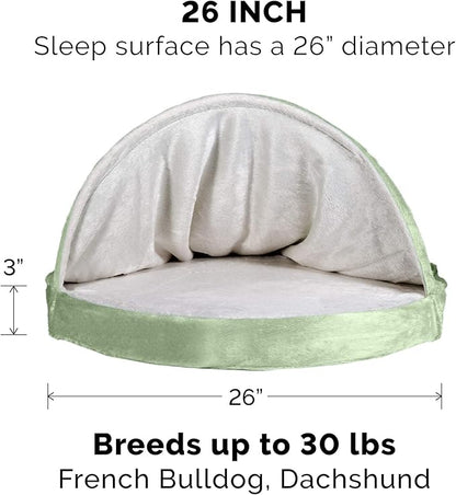 Furhaven 26" Round Cooling Gel Dog Bed for Medium/Small Dogs w/ Removable Washable Cover 30 lbs 26-inch