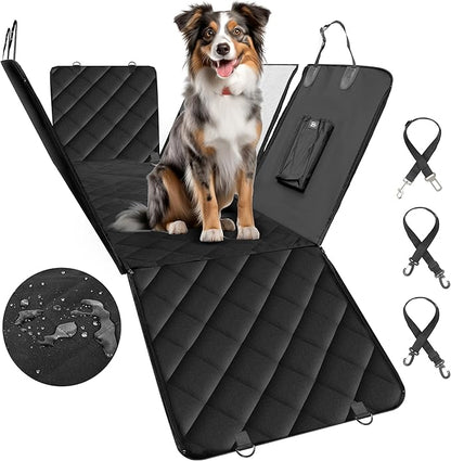 Simple Deluxe Dog Car Seat Cover with Mesh Window and 3 Storage Pocket