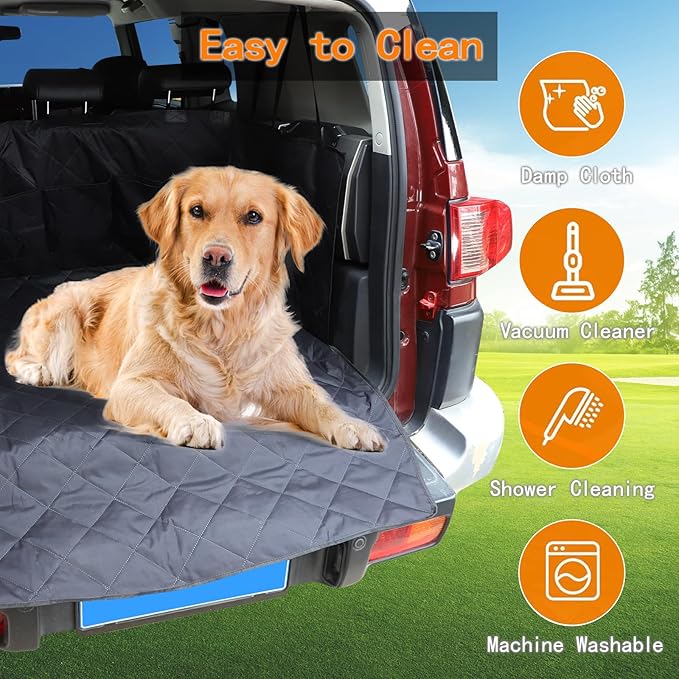 Aunginsy SUV Cargo Liner for Dogs Fit Toyot@a FJ Cruiser 2007-2024 Car Seat Cover Trunk Mat Travel Nonslip Pet Cargo Boot Liner with Bumper Flap Protector Waterproof Floor Mat for Dog Cats Accessories