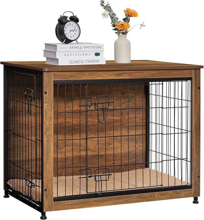 DWANTON Dog Crate Furniture with Cushion 32.5" L,