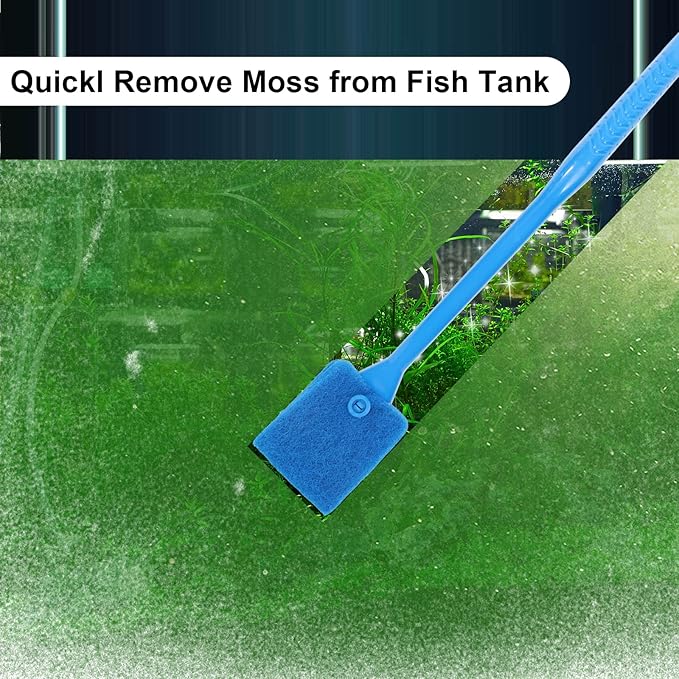 Ntrjtrss Fish Tank Cleaner, Double Sided Sponge Aquarium Cleaner Water Tank Cleaner - Fish Tank Algae Cleaner Fish Tank Glass Cleaner Tank Cleaning Fish