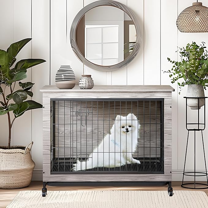 NicBex Dog Crate Furniture 23.6" L 25lb, Dog