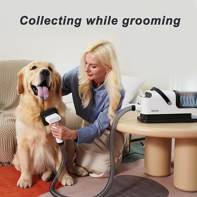 A100 Dog Grooming Vacuum & Dryer, All in One 26000Pa Dog Grooming Kit for Shedding Grooming, Pet Grooming Vacuum for Dogs with Clippers, Adjustable Speed and Temperature Control Dog Blower