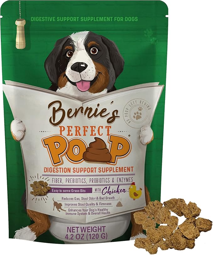 Perfect Poop Digestion & General Health Supplement for Dogs: Fiber, Prebiotics, Probiotics & Enzymes Relieves Digestive Conditions, Optimizes Stool, and Improves Health (Chicken, 4.2)