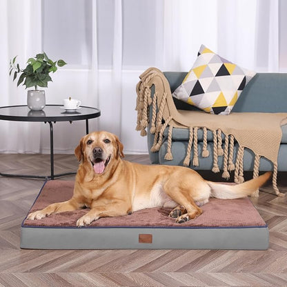 Bedfolks 4" Thick Orthopedic Dog Bed for Jumbo Dogs