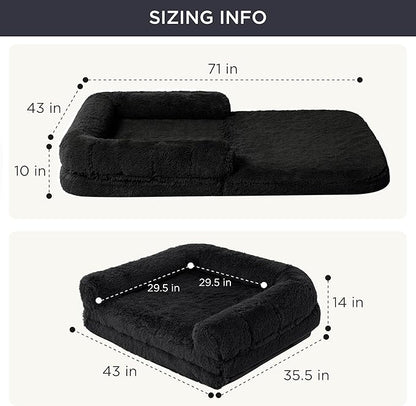 Bedsure Foldable Human Dog Bed for People Adults 2 in 1 Calming