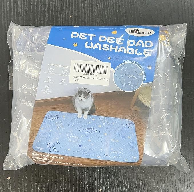 IEUUMLER Washable Pee Pads for Dogs 2 Pack EU007 (Gray 30"X20"-2pcs)