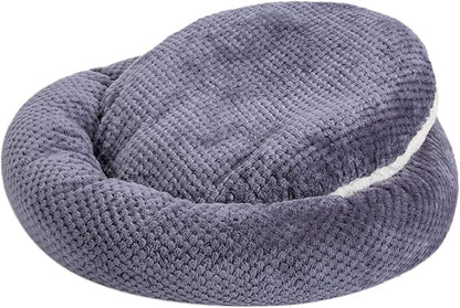 WONDER MIRACLE Fuzzy Deluxe Pet Beds, Super Plush Dog or Cat Beds Ideal for Dog Crates, Machine Wash & Dryer Friendly (24" x 24", Grape Purple)