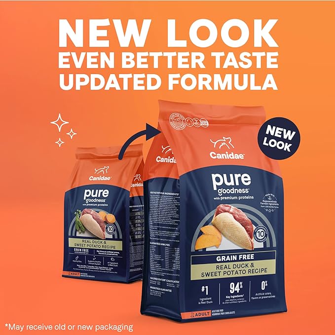 Canidae Pure Grain Free Adult Dry Dog Food, Real Duck & Sweet Potato, 12 lbs.