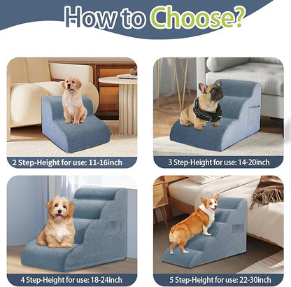 Dog Stairs for High Beds 2-Step dog 11.8" H 12-16 inches 2 Tiers