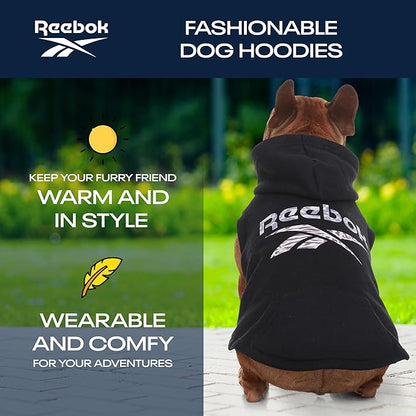 Reebok Dog Hoodie – Fleece Dog Sweater with Leash Hole