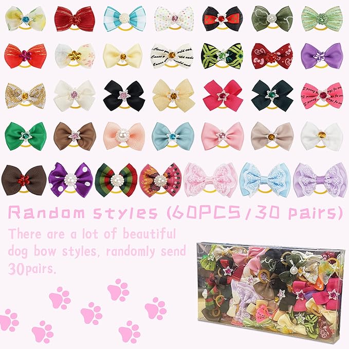 Yxiang 60PCS Small Dog Bows