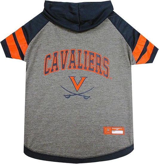 NCAA Virginia Cavaliers Hoodie for Dogs & Cats, Medium Collegiate Licensed Dog Hoody Tee Shirt. Sports Hoody T-Shirt for Pets. College Sporty Dog Hoodie Shirt.