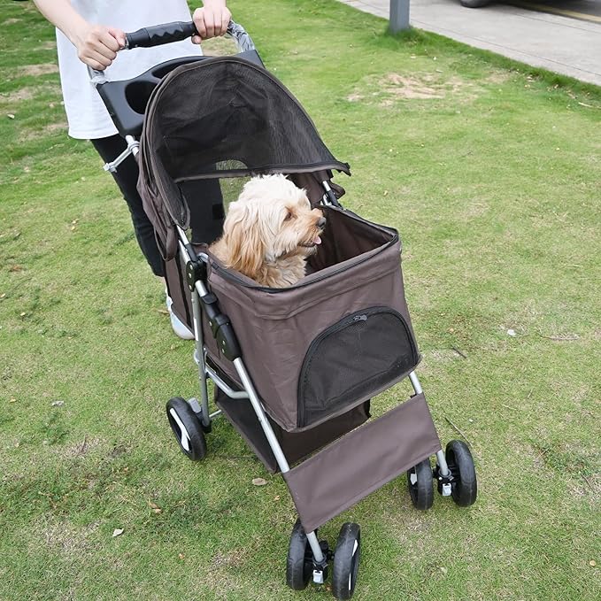 Small Dog Stroller 33lbs (Coffee)