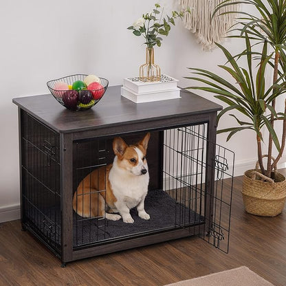 DWANTON Dog Crate Furniture with Cushion 32.5" L,