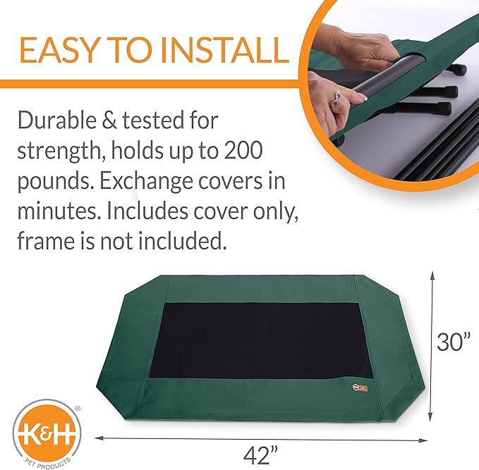 K&H Pet Products Elevated Cooling Outdoor Dog Bed 42 X 30 Inches